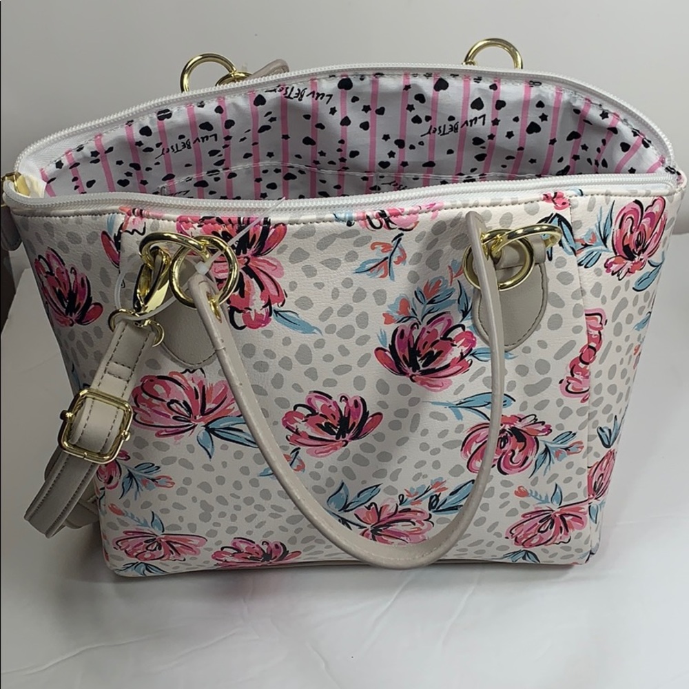 Betsey Johnson white floral satchel/crossbody. NWT - Picture 8 of 8